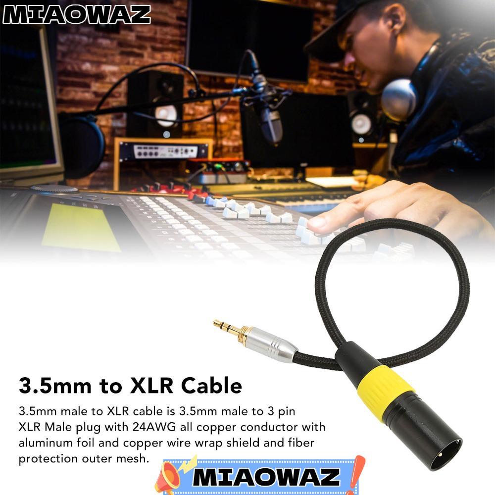 MIAOWAZ 3.5 มม.ชายเป็นสาย XLR, Plug-and-Play Gold Plated 3.5 มม.ถึง 3 ขา XLR สายอะแดปเตอร์, สายไมโคร