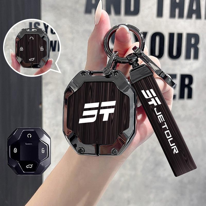 สังกะสีหนังกุญแจรถพวงกุญแจสําหรับ Jetour X70 X90 T2 Traveller Dashing Shanhai L9 JETOUR C-DM Shanhai