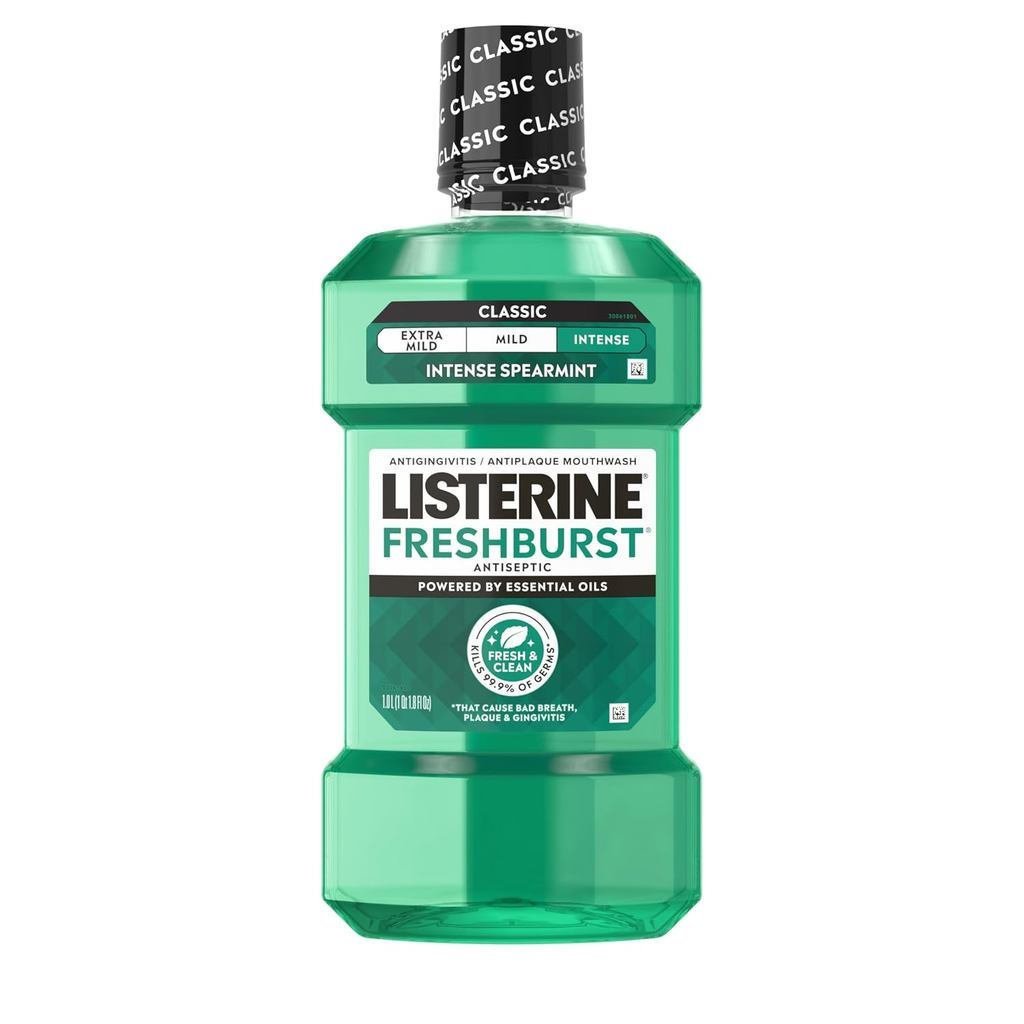 PM8I ListerineFreshburstIntenseAntisepticMouthwashforBad,Kills99.9%ofGermsThatCauseBreath&Figlaque&G