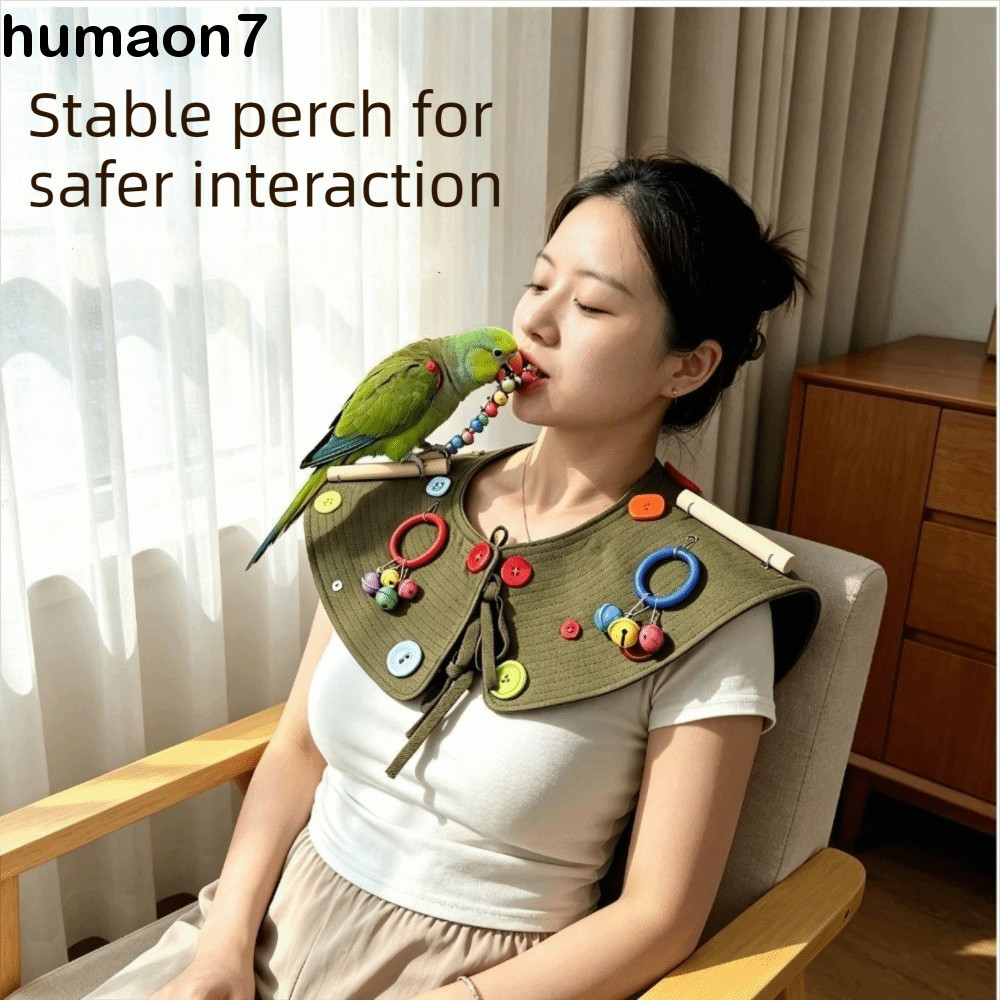 HUMAON ตัวป้องกันไหล่ฝึกนก, ป้องกันรอยขีดข่วนสวมใส่ผ้าคลุมไหล่ฝึกนก, ป้องกันเลือดออกด้วยคอนของเล่นอุจจาระนกไหล่นกแก้วการฝึก