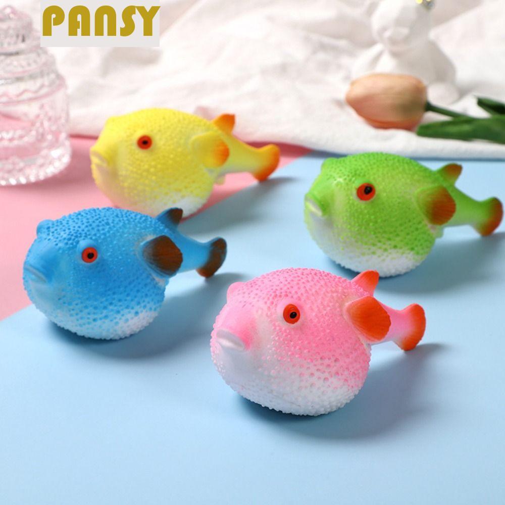 PANSY Pufferfish บีบของเล่นหยิก, TPR Pufferfish Pufferfish Squeeze ของเล่น, น่ารักจําลอง Pinch ช้า R