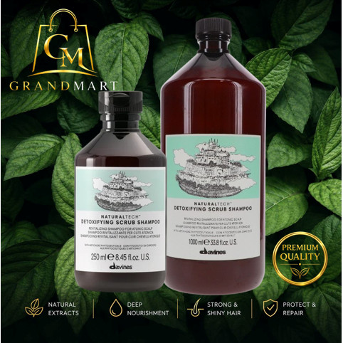 Davines Detoxifying Scrub Shampoo 250/1000 ml แชมพูดีท๊อกซ์ สำหรับหนังศรีษะ และเส้นผม