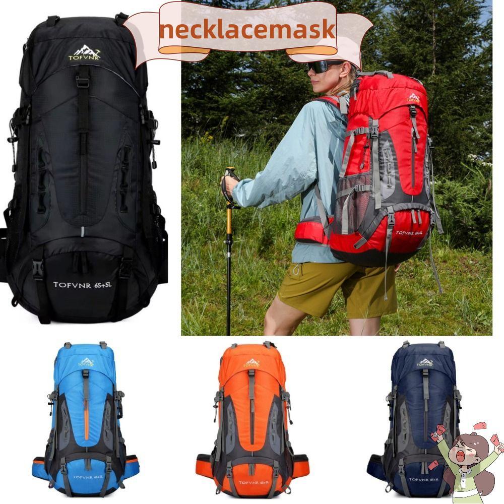 NECKLACEMASK กระเป๋าเป้สะพายหลังแคมป์ปิ้ง, 70 L ขนาดใหญ่กระเป๋าเป้สะพายหลัง,แพ็คเก็บออกแบบกระเป๋ากีฬ
