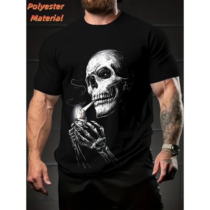 0818[Local Stock] VCC  พิมพ์ Skull มือ T เสื้อผู้ชายดอกไม้ CROSS USD รูปแบบเสื้อยืดฤดูร้อนรอบคอเด็กแ