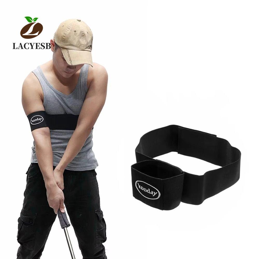 LACYSB เครื่องช่วยฝึกสวิงกอล์ฟ, Corrector การจัดตําแหน่งท่าทางสายรัดสวิงกอล์ฟ, แหวนคู่แบบพกพาไนลอนยืดหยุ่นปลอกแขนฝึกกอล์ฟอุปกรณ์กอล์ฟ