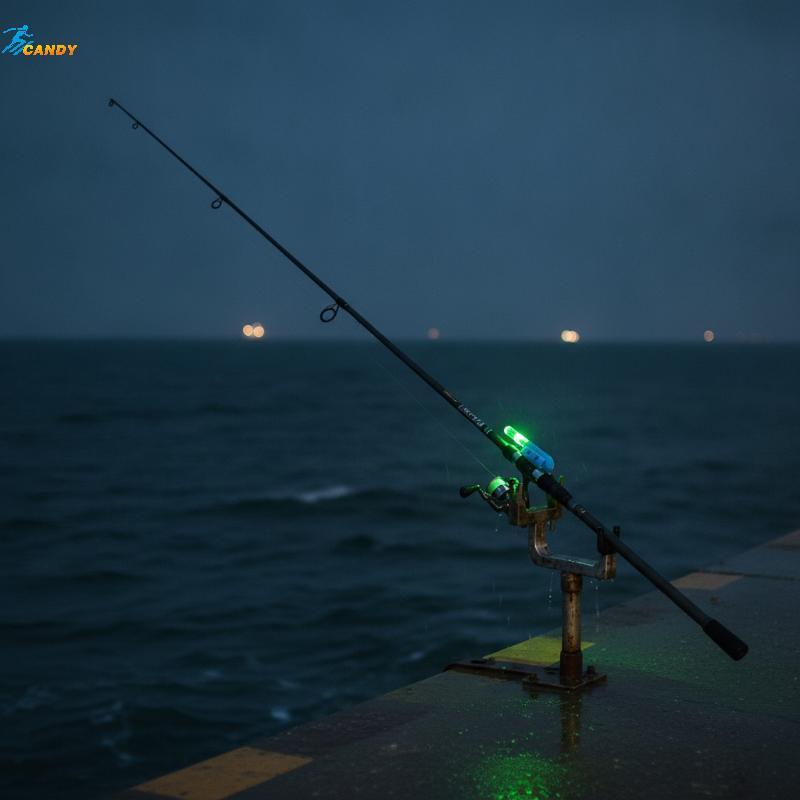 NDY LED Fishing Rod Tip Light Sensitive Bite Triggered เปลี่ยนสี Night Fishing Alarm 1 PC สําหรับทัว