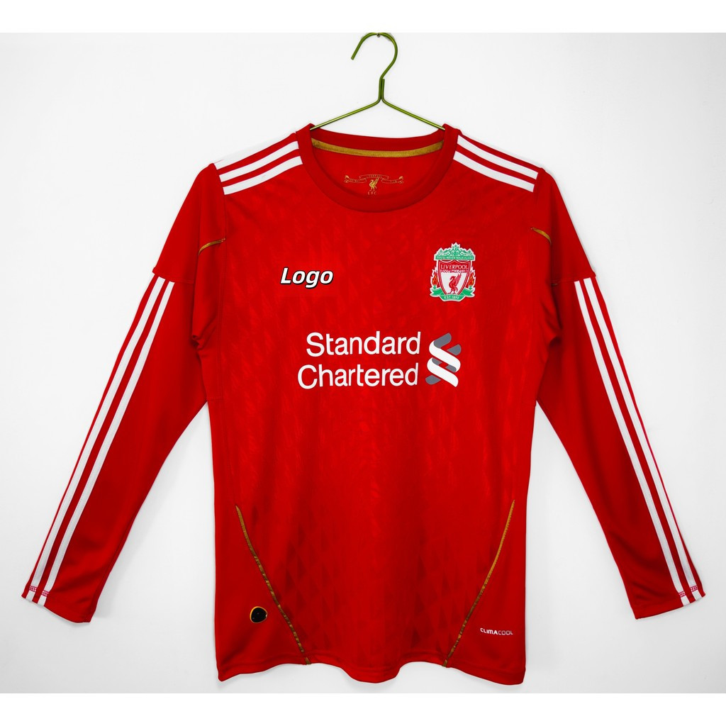 Retro Edition Liverpool 2010/11 Mens Liverpool Home Long Sleeve Football Jersey Shirt