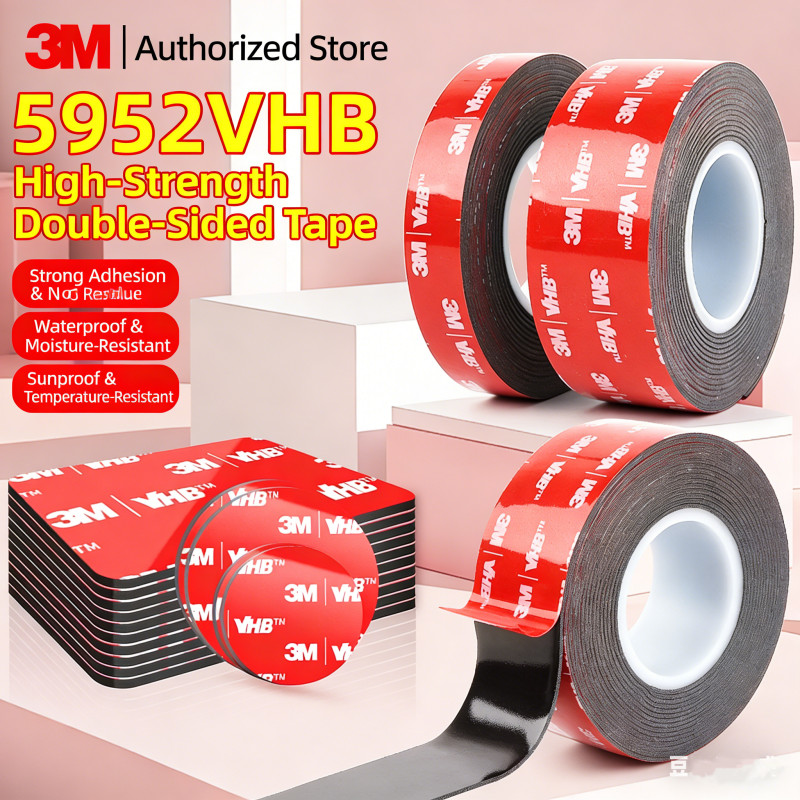 3M 5952 Strong เทปกาวสองหน้า VHB ความหนืดสูง Thicken คงที่รถติดตั้งเครื่องบันทึกการขับขี่เทปสีดําไม่