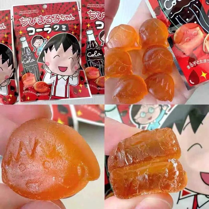 ญี่ปุ่นนําเข้า Cherry Maruko Co-Branded Cola Gummies เด็กสนุกรูปร่าง Gummies ของว่าง 8-20-23V