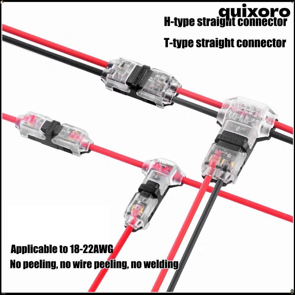 QUIXORO 1 ชิ้นสายไฟ Crimp,สําหรับสายไฟ 8-22AWG Pluggable Wire Connector, รถ 2Pin สายการเชื่อมต่อ Str