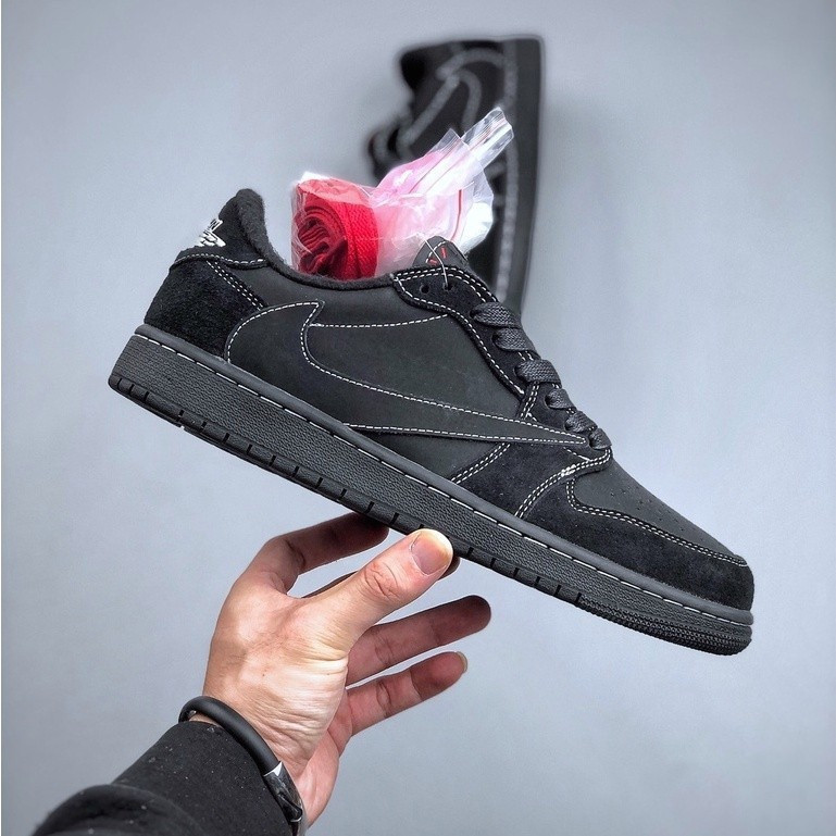 รองเท้าบาสเก็ตบอลที่สะดวกสบาย Travis Scott x Air 1 Low OG SP Black/Phantom Barb 4.0 รวมทุกอย่าง V6HQ