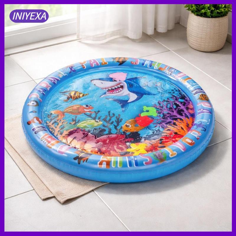 [Iniyexa] Blue Base Shark Pet Water Bed เตียงน้ําสัตว์เลี้ยงพองแบบพกพาทําความสะอาดง่ายแผ่นทําความเย็