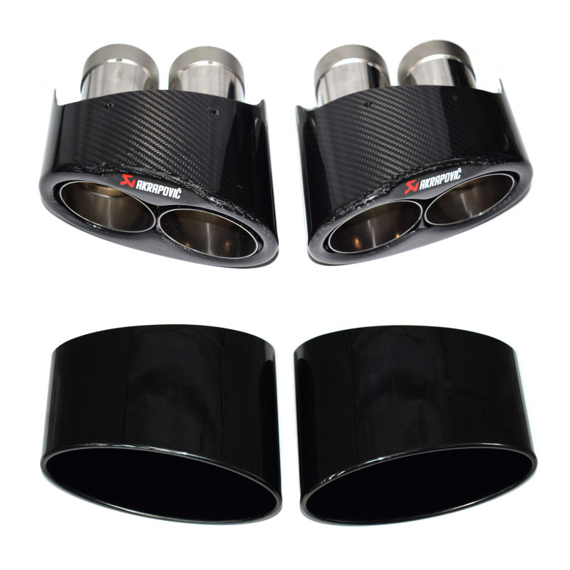เหมาะสําหรับ A3A4A6A7 ท่อไอเสียดัดแปลง RS34567 ไทเทเนียมสีดําคาร์บอนไฟเบอร์ AK หางคอรถท่อไอเสีย