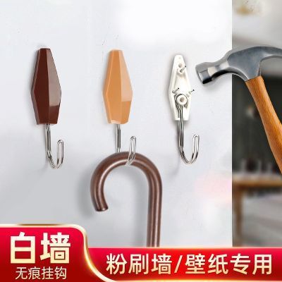 白墙专用挂钩水泥墙钉白灰痕钉墙布乳胶漆墙上大粘钩粉刷免打孔White wall special hook cement wall nail white ash mark nail wall202608