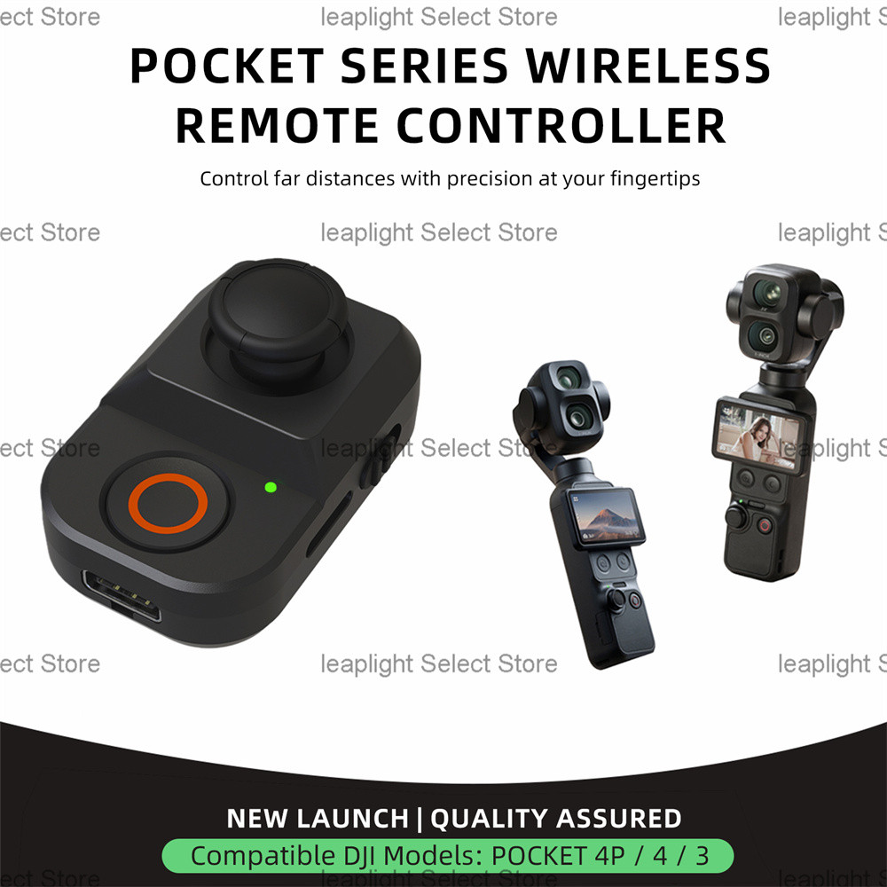 รีโมทคอนโทรลไร้สายพร้อมการติดตามที่ใช้งานสําหรับ DJI Osmo Pocket 4P/4/3 จอยสติ๊ก One-Tap ซูมการถ่ายภาพชัตเตอร์ระยะไกล