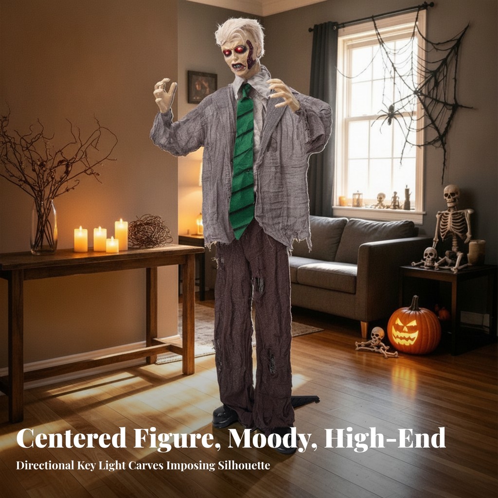 Animatronic Zombie ตกแต่ง Creepy Animated Zombie Prop น่ากลัวสําหรับบ้านผีสิง,ปาร์ตี้ฮาโลวีน