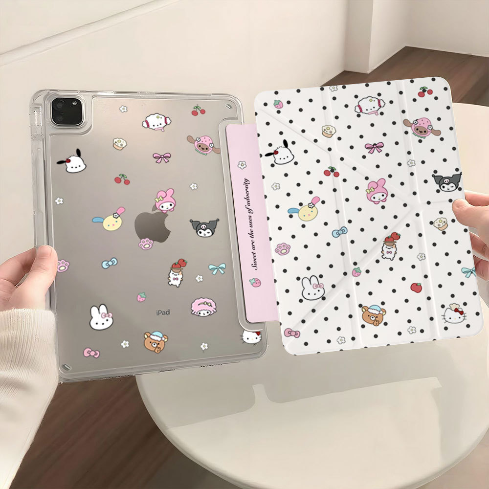 [โชคดี] Beige Polka Dot Sanrio ipad pro37 cm air7/8 เคสแท็บเล็ต MINI7 เคสป้องกัน 12th Generation A16