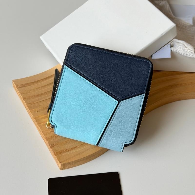 N5LB 2026New women's genuine leather Lo--e Short wallet with multiple card slots, zipper ID card hol