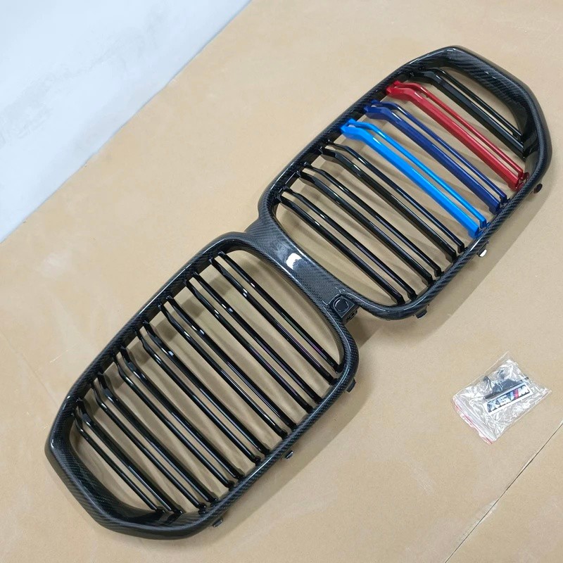 IXFP 3 สี Chroma G05 X5 คาร์บอนไฟเบอร์ Grille Center สุทธิสําหรับ BMW X5 G05 2019-2024