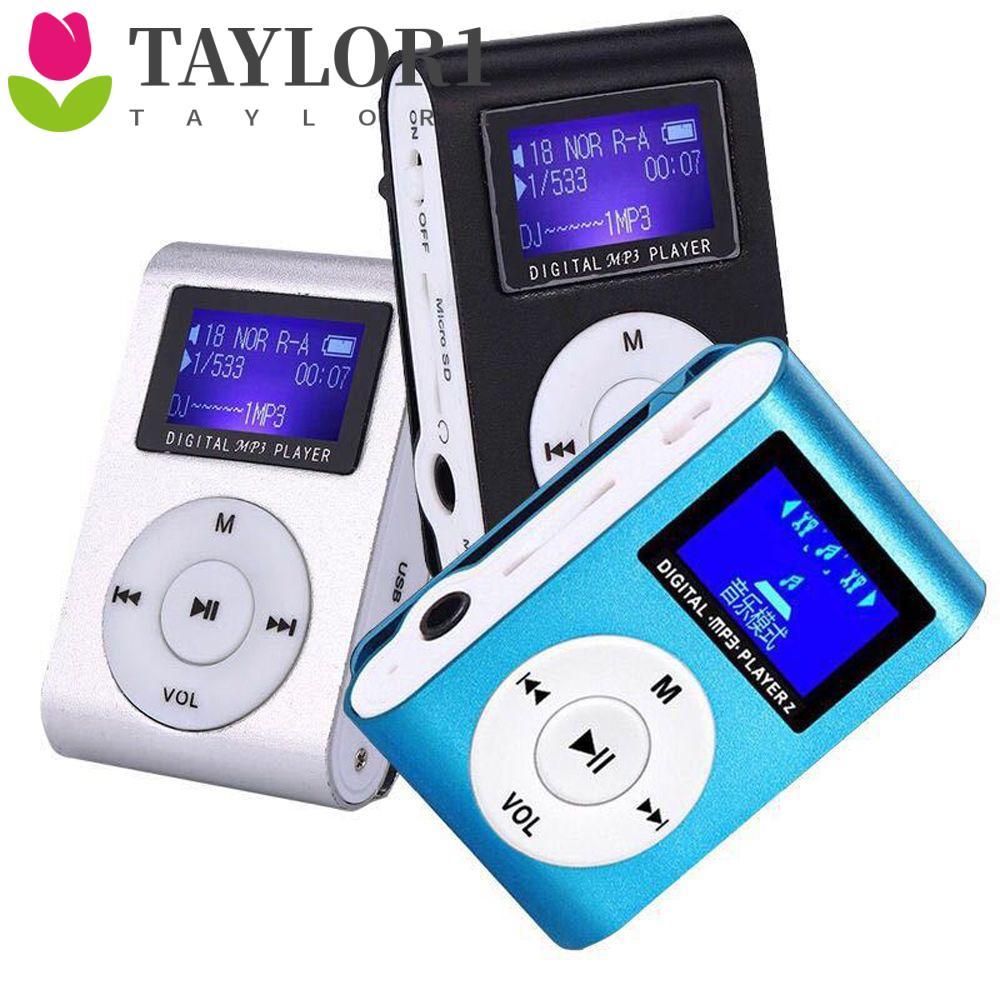 TAYLOR1 Mini MP3 Player แฟชั่นแบตเตอรี่ลิเธียมคลิปรองรับ 32GB TF Card เครื่องเล่นเพลงกีฬา