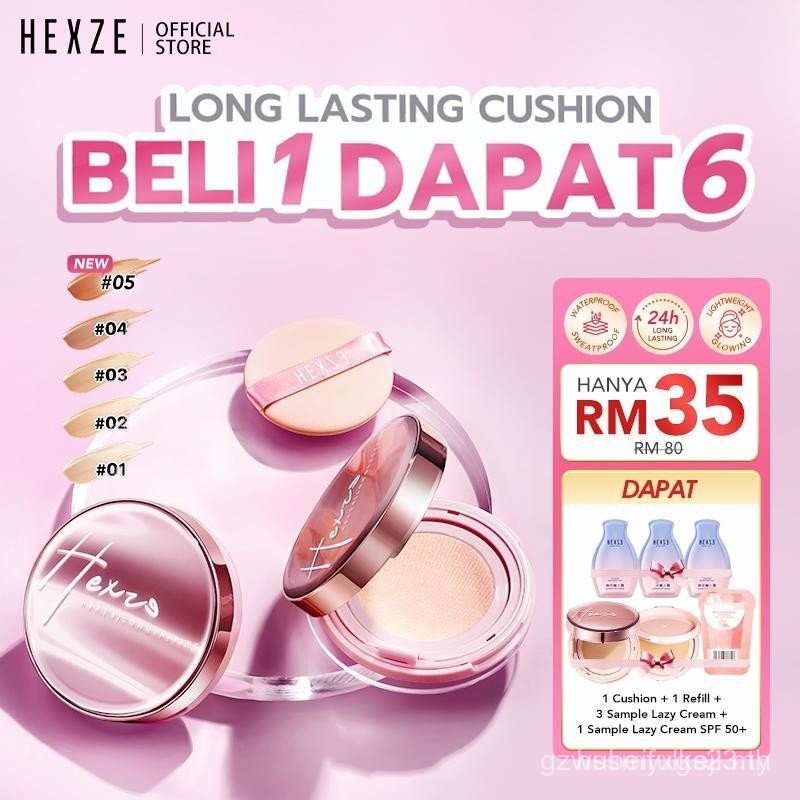[ซื้อ 1 แถม 6] HEXZE Cushion Foundation 15g คอนซีลเลอร์ High Coverage Long Lasting Waterproof Makeup
