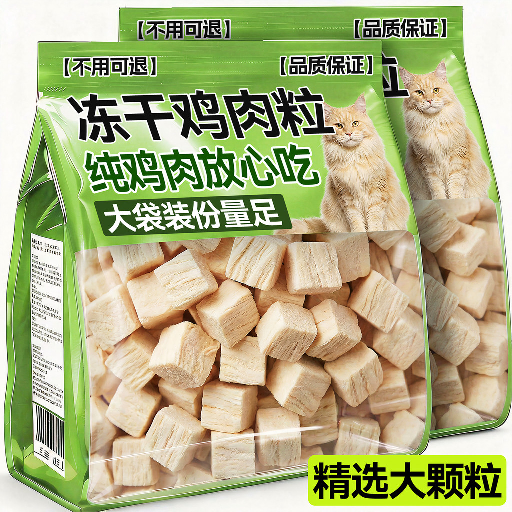 Cat Freeze-Dried Chicken Pellets รางวัลการฝึกอบรม Universal Chicken Pellets Freeze-Dried Staple Food