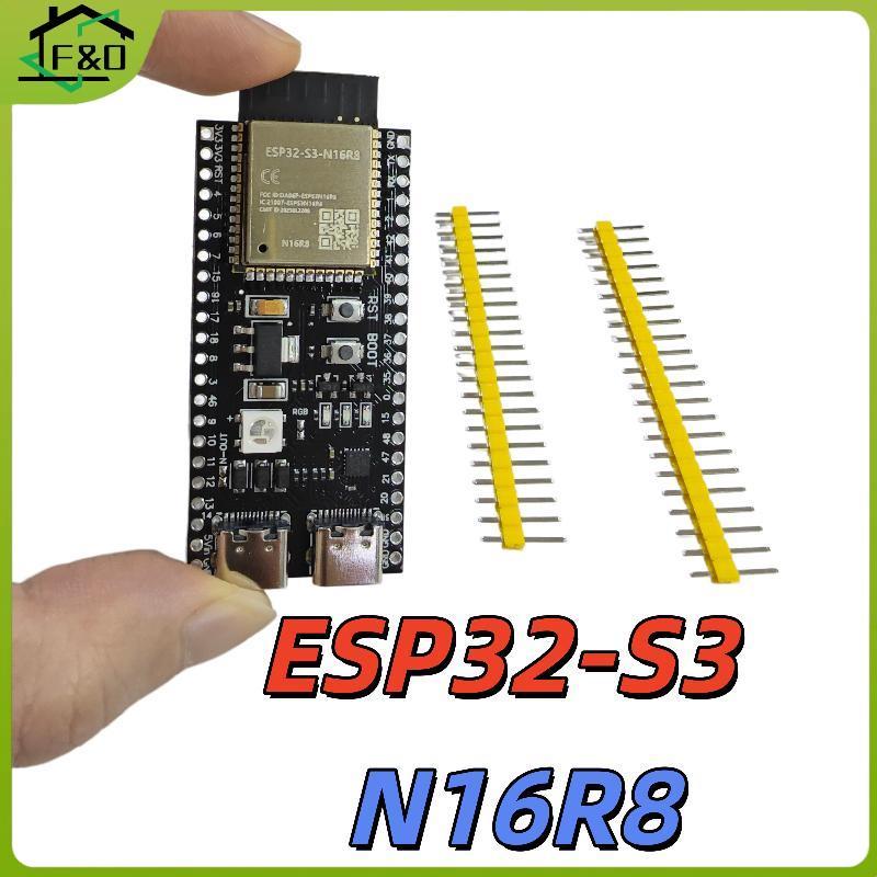 F&O ESP32 S3 บอร์ดพัฒนาแกนคู่ 2.4G WiFi รองรับสําหรับโครงการการหักเหของโมดูลเซ็นเซอร์อัจฉริยะ
