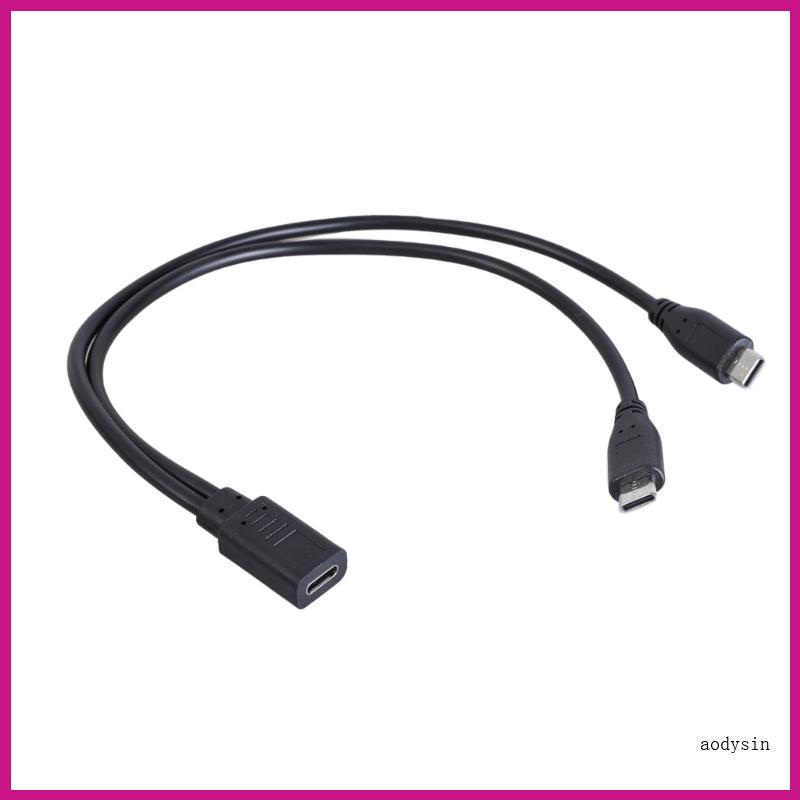 (ส่วนลดสูง)aodysin.th Type C to Type C 1 Female to 2 Male Splitter Cable Connect and Charge Two Type C อุปกรณ์ที่ O