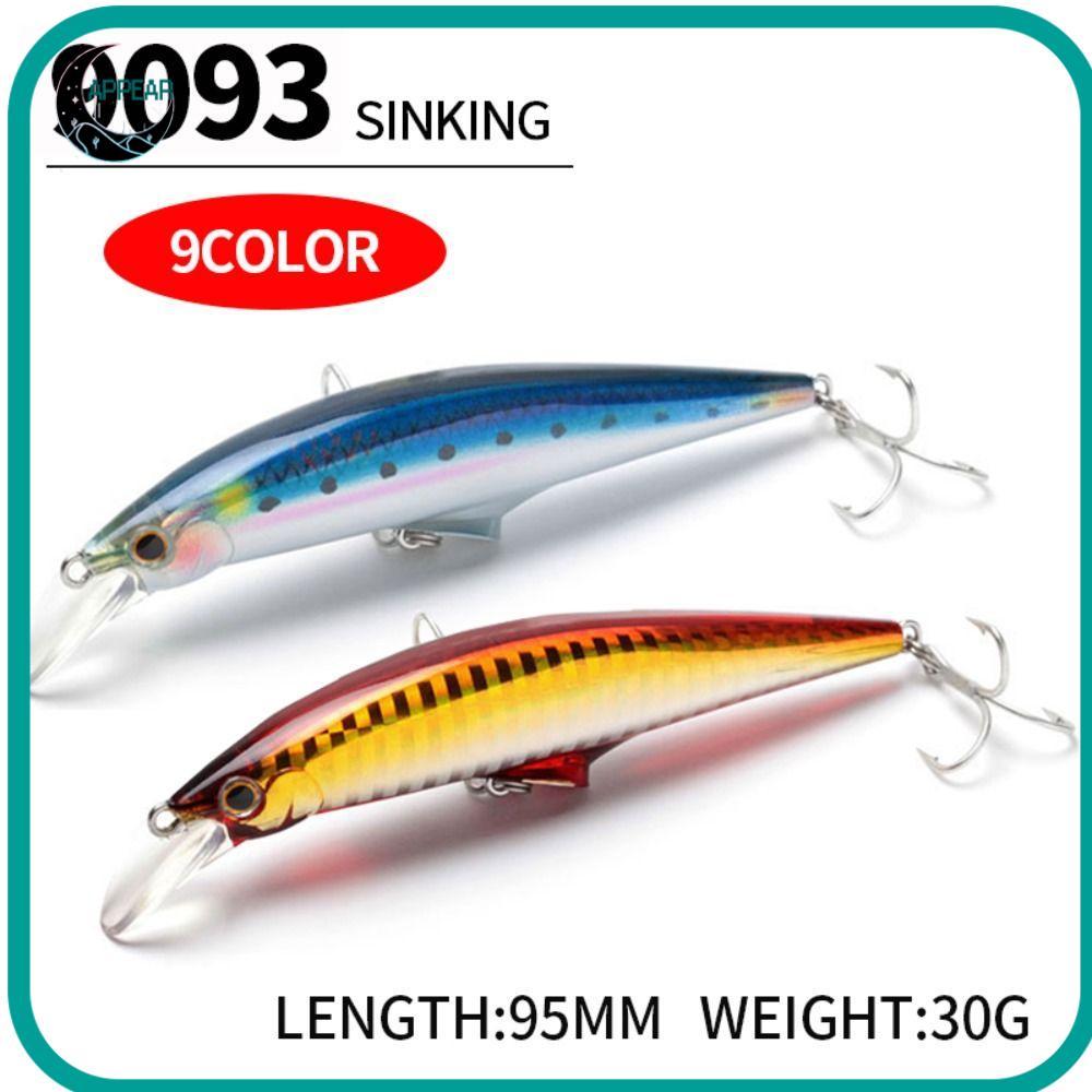 APPEAR Sinking Lure, Leurr VMC Treble Hook Pencil Fishing Lure, 9093 Whopper Fishing Wobblers Peche 