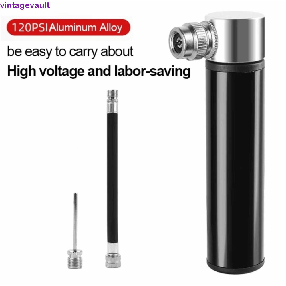 VINTAGEVAULT Mini Bike Pump, Aluminium Alloy Lightweight Bicycle Pump, Hand Air Pump Portable High P