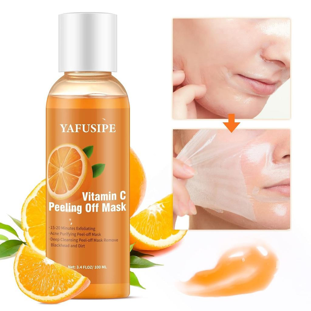 Vitamin C Peeling Mask, Orange Exfoliating Lotion, Flawless Pores Deep Cleanser Purifying Hand Mask,