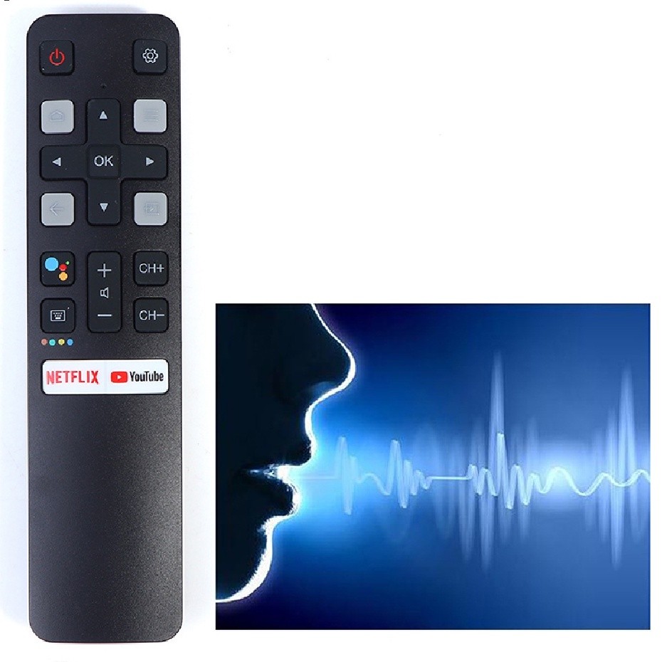เสียงใหม่ RC802V FNR1 รีโมทคอนโทรลสําหรับ TCL Android 4K สมาร์ททีวี Netflix YouTube 49P30FS 65P8S 55