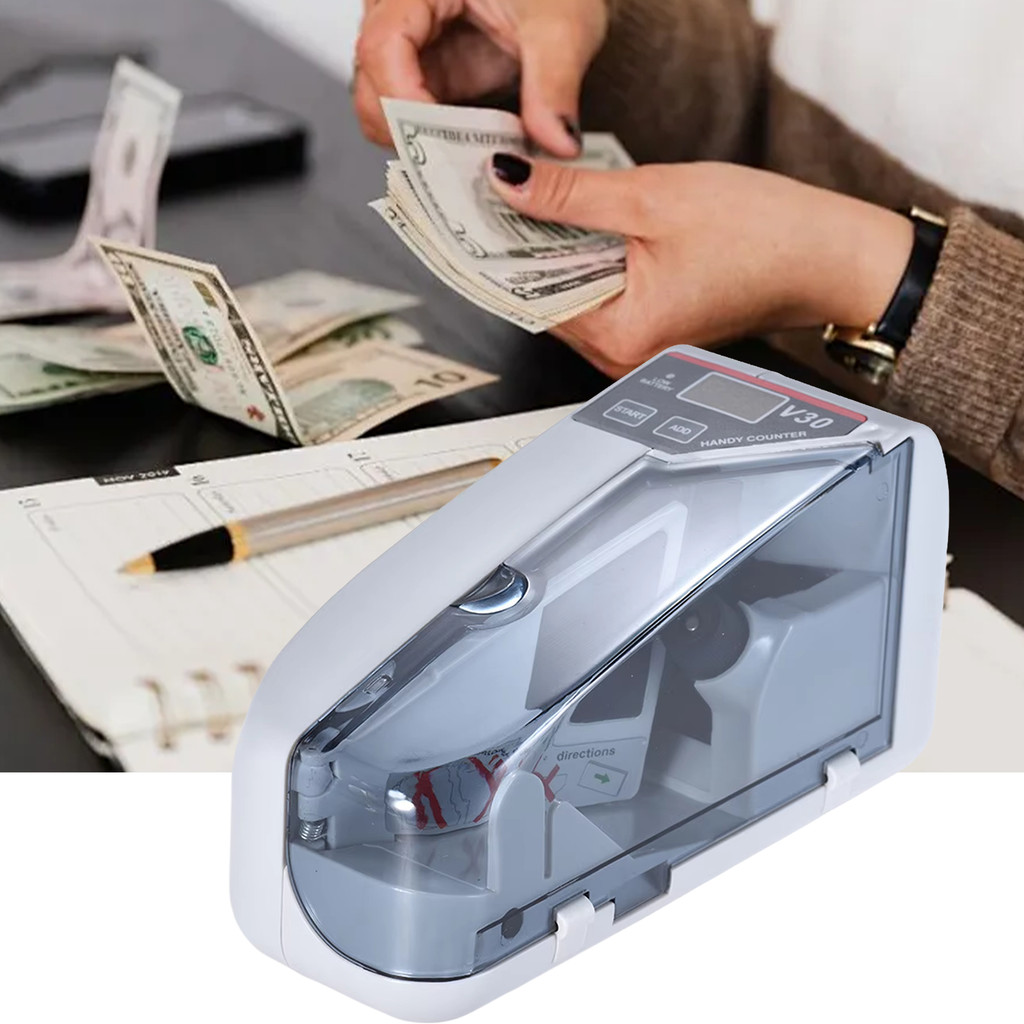 ⚡️จัดส่งในพื้นที่⚡️ Mini Handy Bill Cash ธนบัตรเคาน์เตอร์เงินนับเครื่อง AC หรือแบตเตอรี่ Powered Min