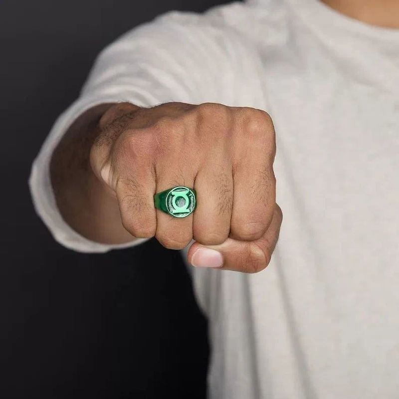 2025 Avengers DC Green Lantern Marvel สินค้าสีเต็มสีเขียวแสตมป์ซีลแหวนแหวนครอบงําที่ไม่ซ้ํากัน