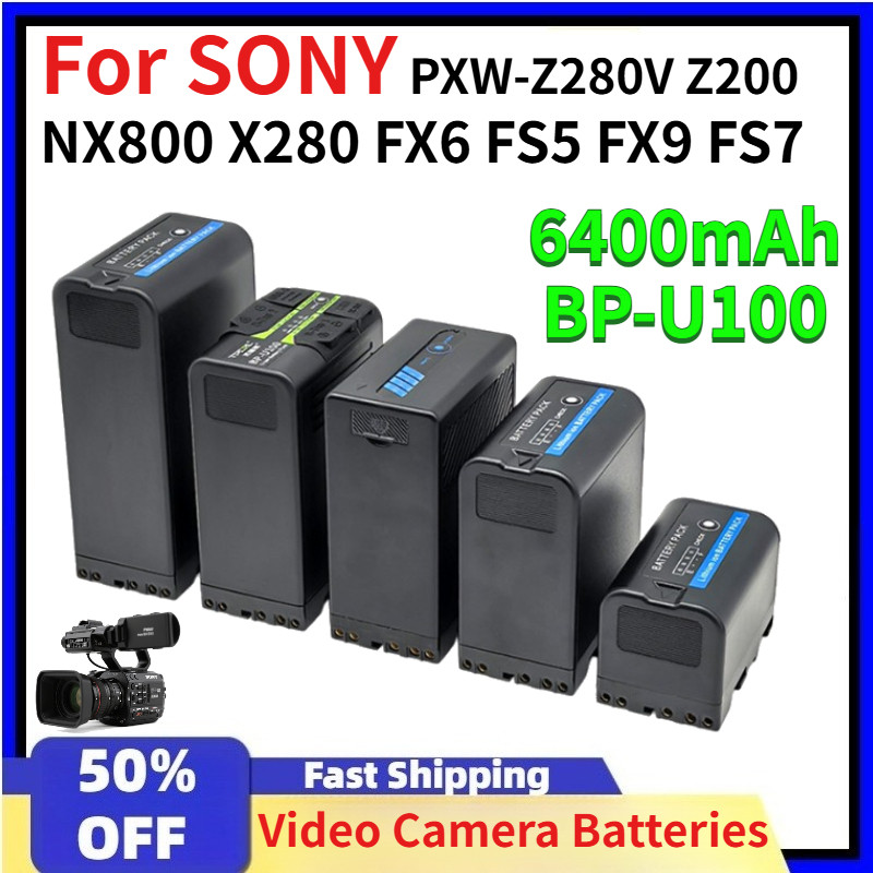 2600/6400/9600mAh BP-U30 BP-U60 BP-U90 BP-U100 แบตเตอรี่กล้องวิดีโอสําหรับ SONY PXW-Z280V Z200 NX800