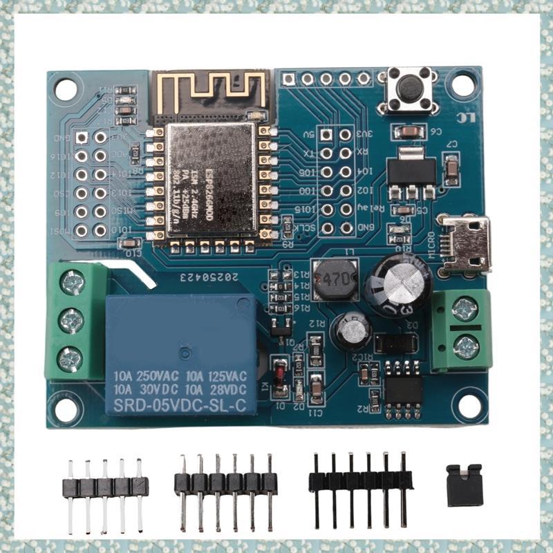[h5bl3j6wj.ph] โมดูลรีเลย์ WIFI, DC 5V 8V-80V ESP8266 โมดูลควบคุมไร้สาย ESP-12F สําหรับ IOT
