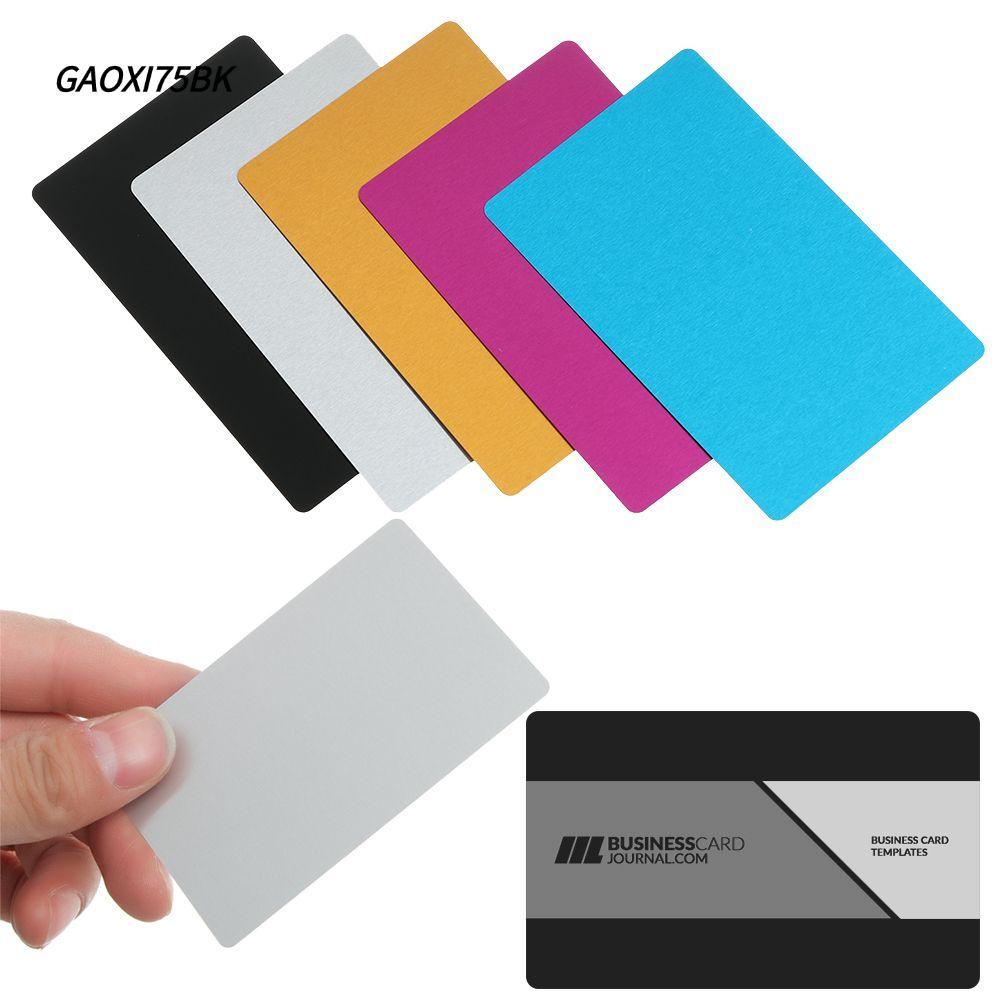 GAOXI75BK 50 ชิ้น/เซ็ตนามบัตรอุปกรณ์สํานักงานอลูมิเนียมนามบัตร