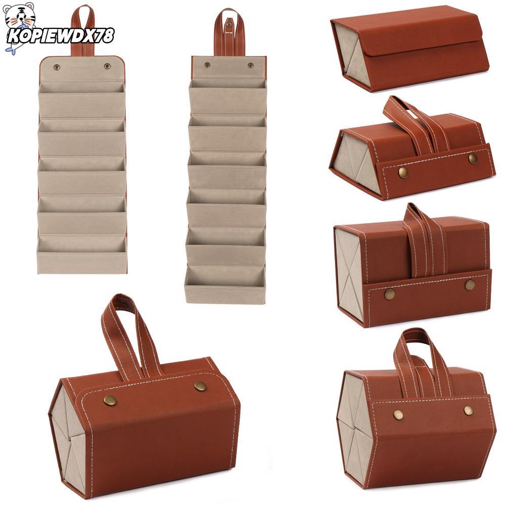 KOPIEWDX78MN กล่องเก็บของจอแสดงผล Multi-slot PU หนังผู้ถือแว่นตา