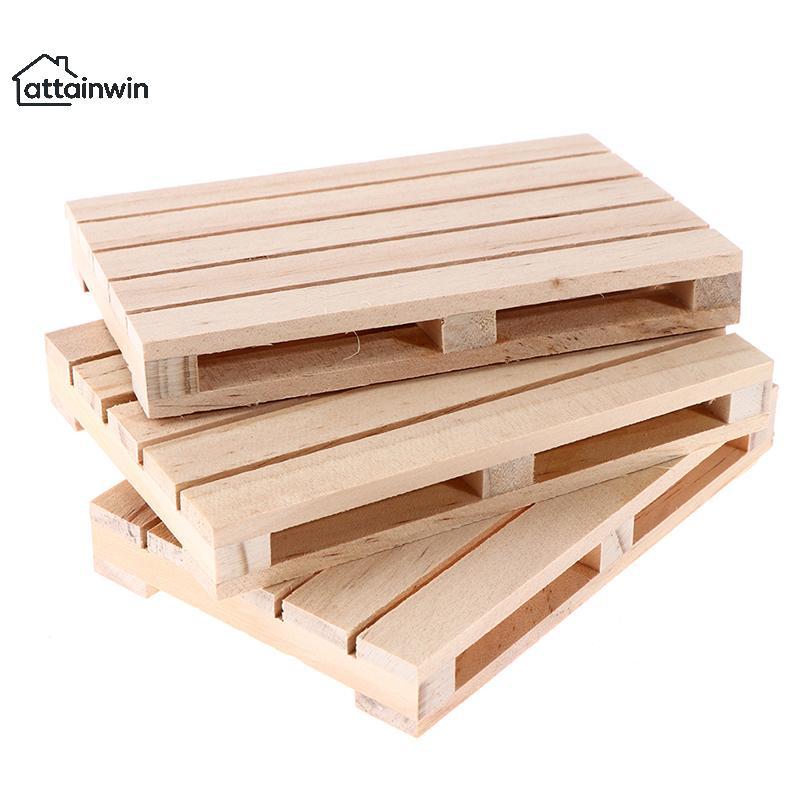 Attainwin Mini Wooden Pallet เครื่องดื่ม Coasters สําหรับเครื่องดื่มร้อนและเย็น Wood Pallet th