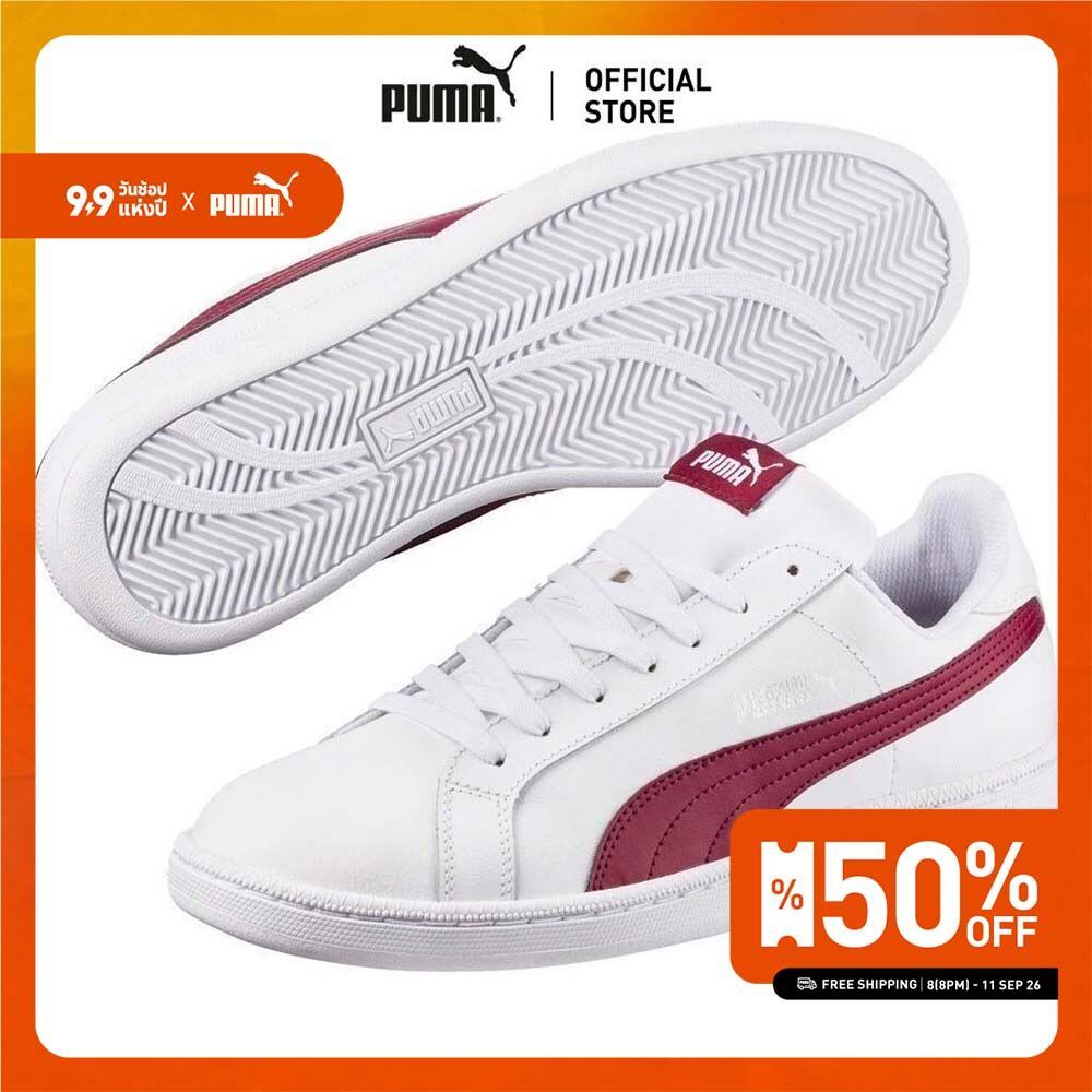PUMA SPORT CLASSICS - รองเท้าผ้าใบ Smash Leather สีขาว - 35672223