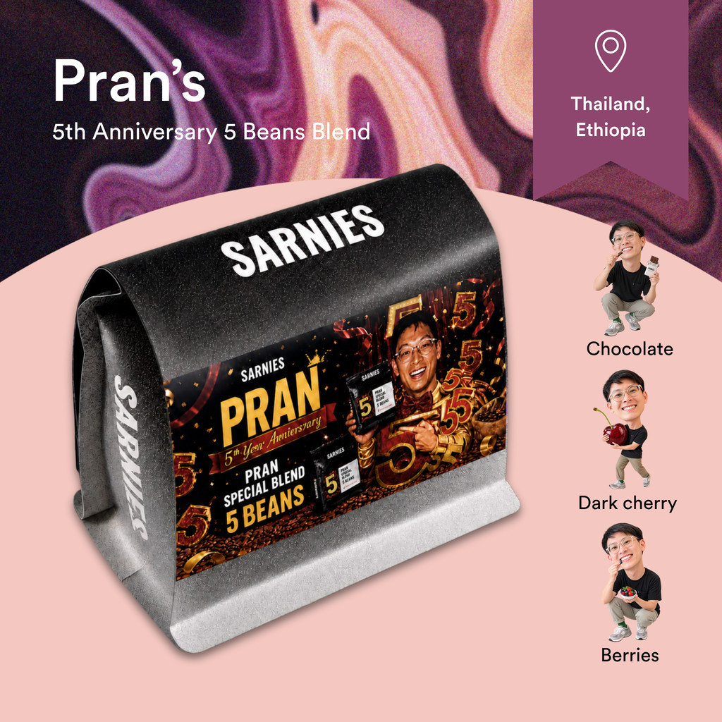 กาแฟเบลนด์พิเศษ 5 เมล็ด ฉลอง Pran's 5th Anniversary at Sarnies