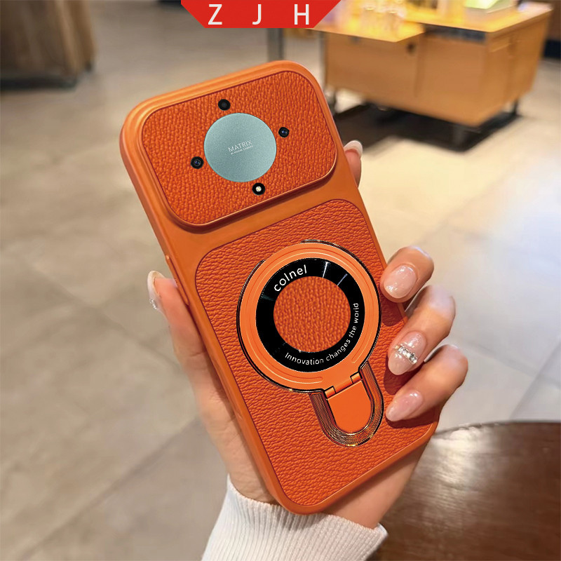 ABCF สําหรับ Honor X9A X9B X9C X9 สไตล์ใหม่เคสโทรศัพท์แม่เหล็ก U-รูปซ่อนวงเล็บพับกว้างกรอบขนาดใหญ่รว
