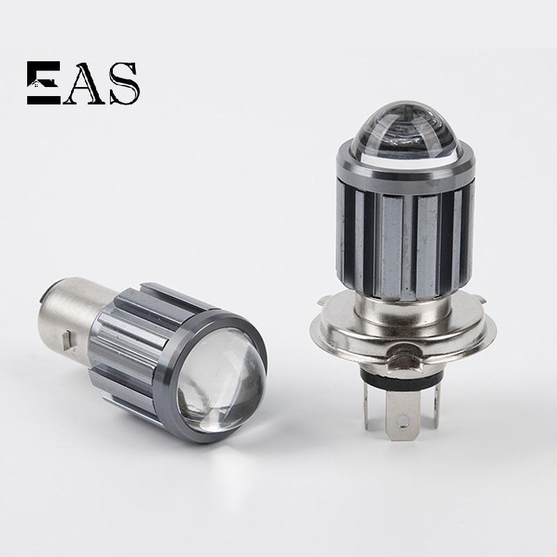 [EA] ไฟหน้ารถจักรยานยนต์ H4 BA20D LED MOTO Fisheye เลนส์ P15D-25-1 หลอดไฟสีเหลืองสีขาว 9-85V 15W ไฟต