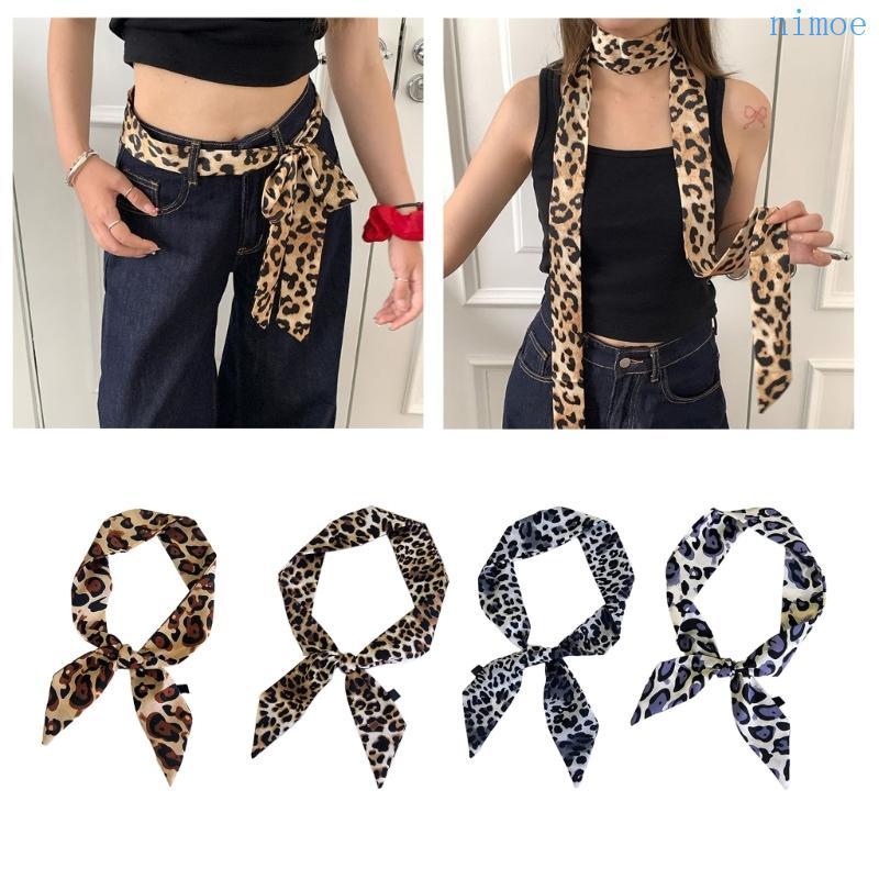 Nio Stylish Leopard Pattern Thin Silk เนคไทผ้าพันคอแฟชั่น Neckerchief