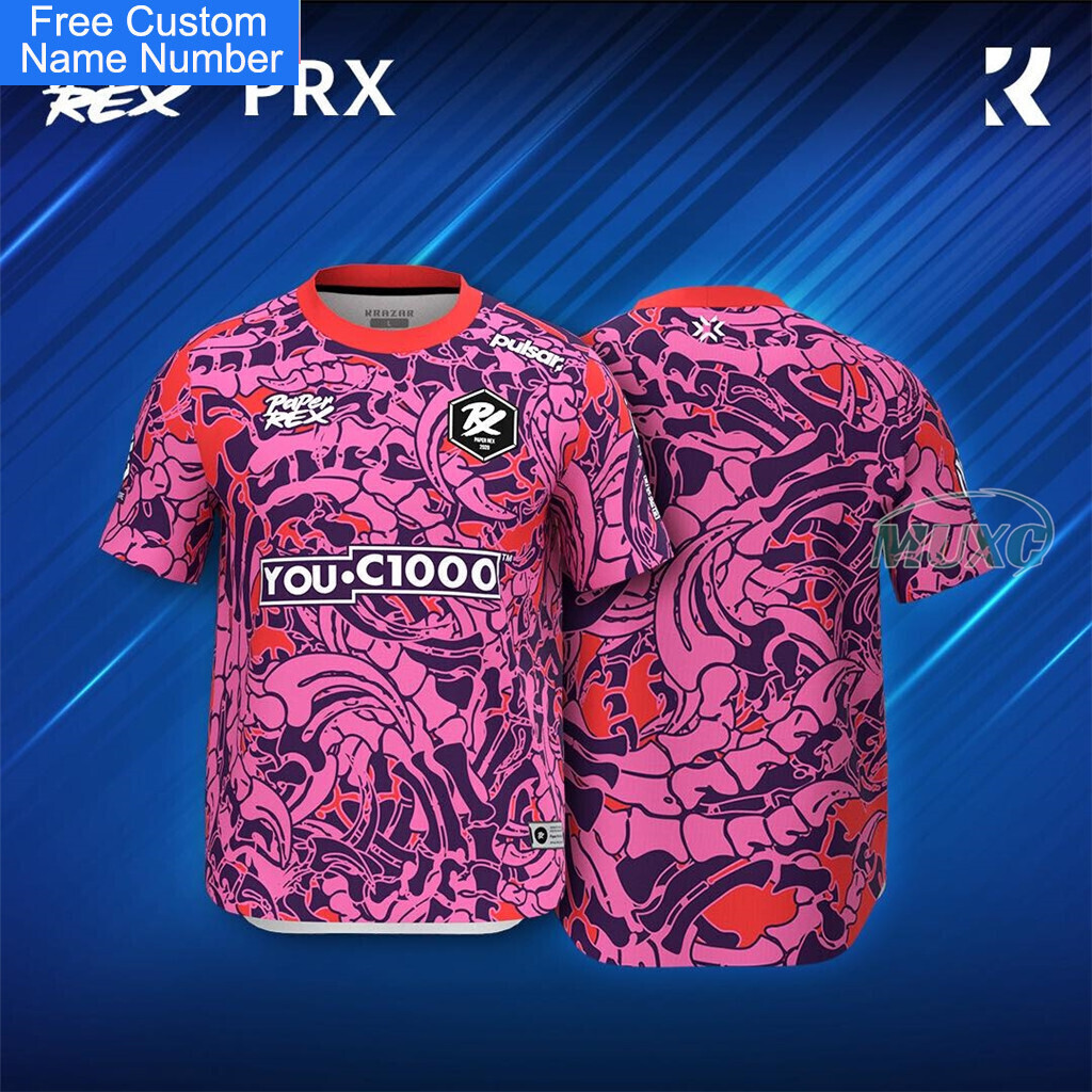 ใหม่กระดาษ Rex DinoGlitch Jersey 2026 27 Series ชุด VALORANT Esports Club PRX แฟชั่น Tees ชาย F0RSAK