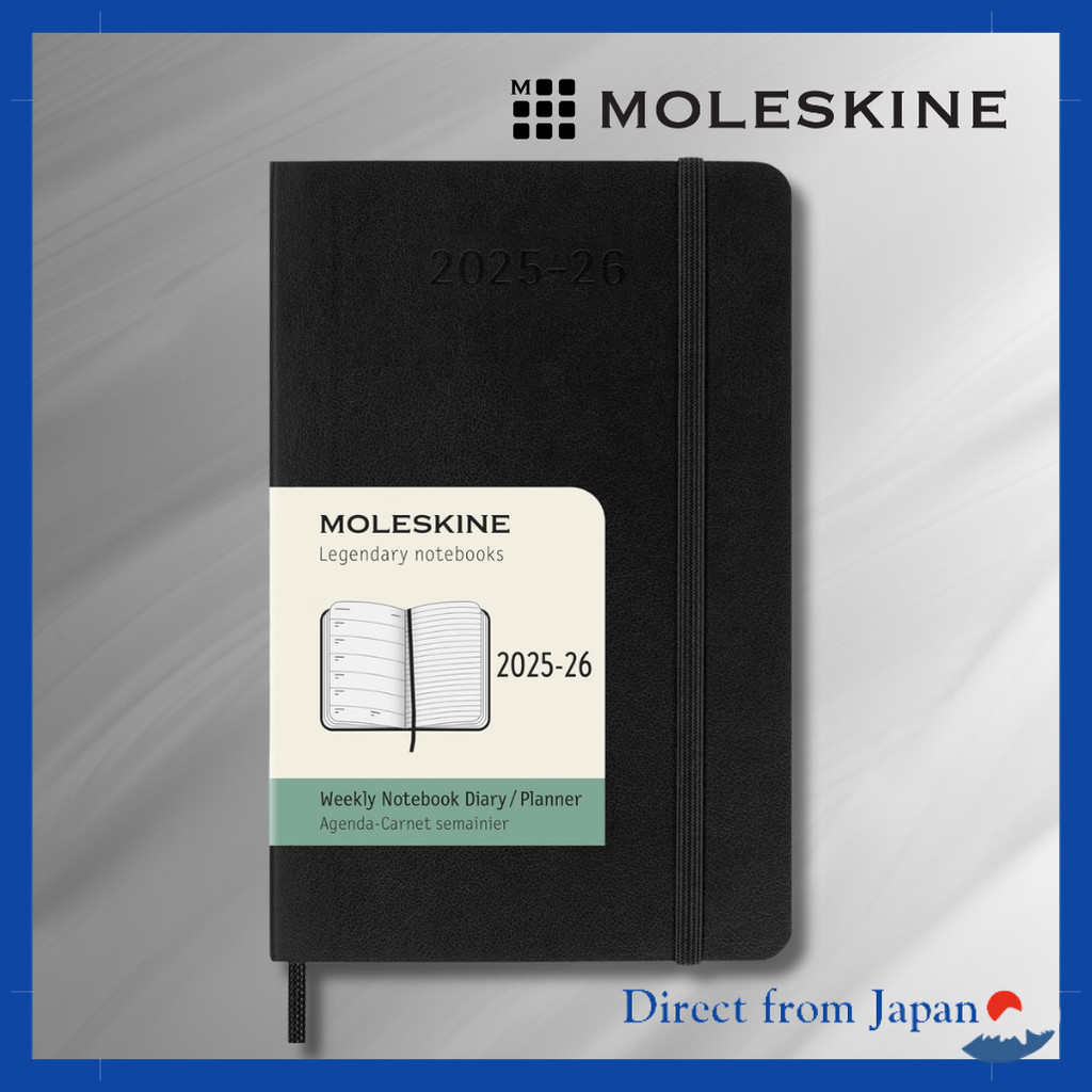 Moleskine 2025 Pocket Weekly Diary (July Start, 18 Months, 9cm x 14cm) Soft Cover Black