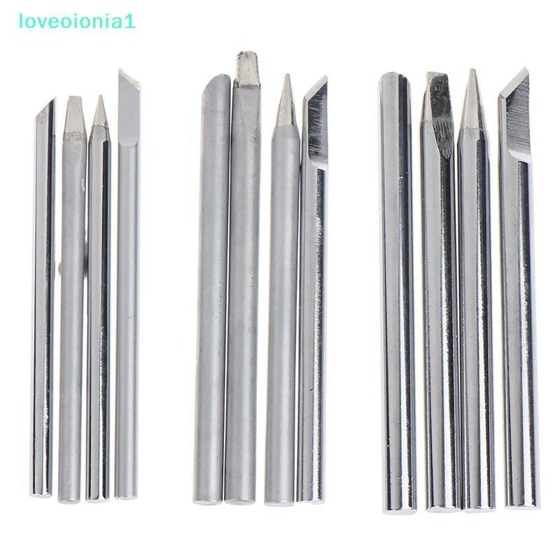 loveoionia1 4 ชิ้น/เซ็ตบัดกรีเหล็กเคล็ดลับ 30 W 40 W 60 W สําหรับภายนอกความร้อนบัดกรีเหล็กหัวทองแดงเ
