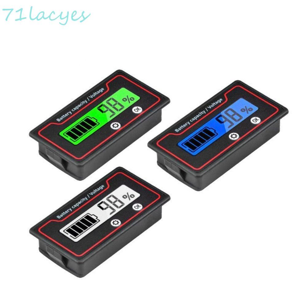 LACYES ตัวบ่งชี้ความจุแบตเตอรี่, 9-120V Universal Battery Voltmeter Tester Meter,จอแสดงผล LCD ทนทาน 