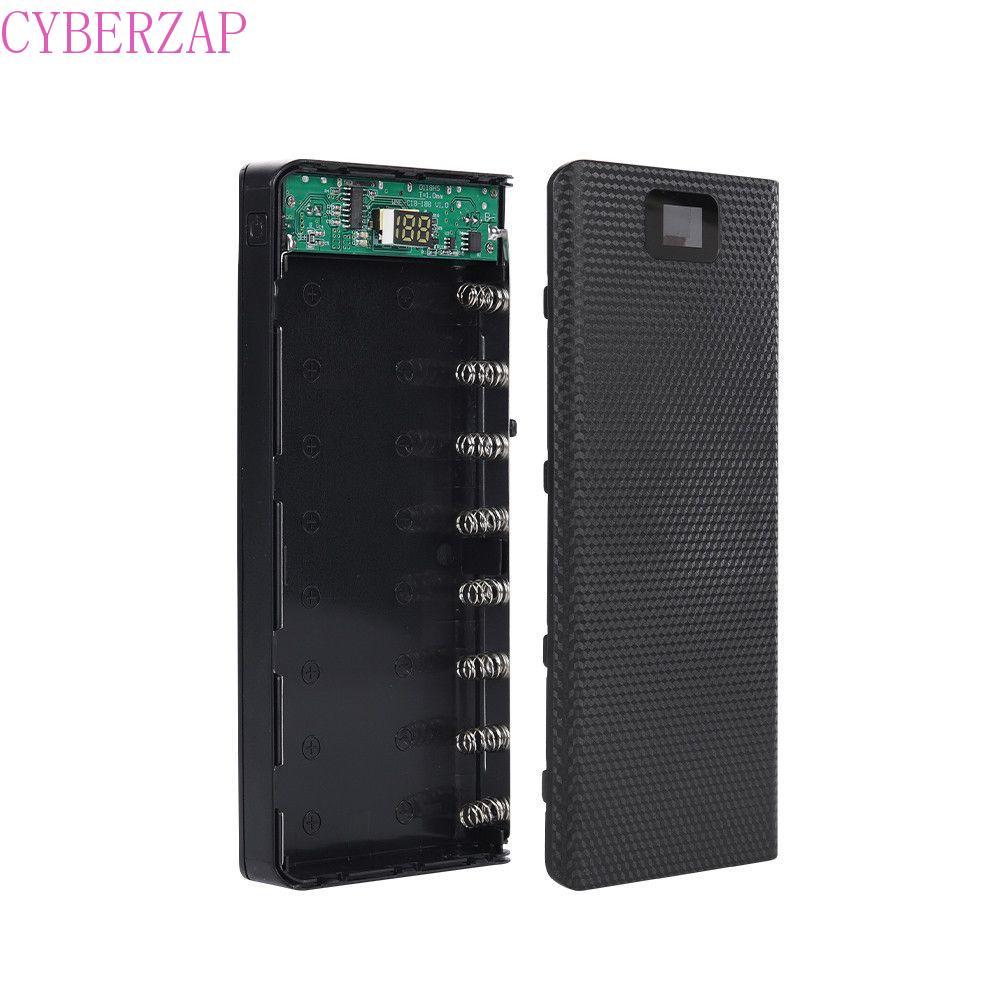 CYBERZAP Battery Charger Box Type C Portable Holder Charger Box Battery Box LCD Digital Display Shel