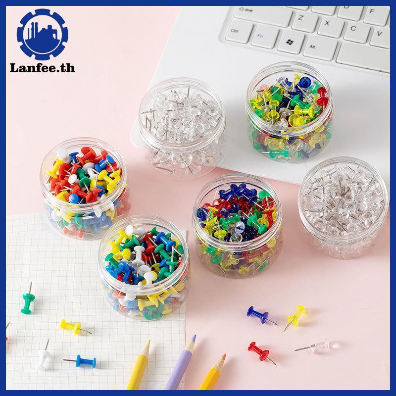 NFE 100 ชิ้น/กล่องสารพันทํา Thumb Tas Multicolor พลาสติก Tas Push Pins Cork Board สํานักงานเครื่องเข